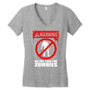 zombie  do not feed the zombies fun Women's V-Neck T-Shirt