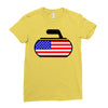 usa curling Ladies Fitted T-Shirt