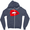 lips red kiss passion girl Zipper Hoodie