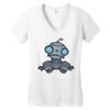 sad robot Women's V-Neck T-Shirt