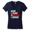 eat sleep arsenal Women's V-Neck T-Shirt