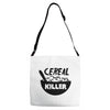 cereal killer Adjustable Strap Totes