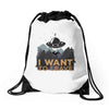 I Want to Leave Drawstring Bags