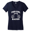 This Girl Loves Bacon Women's V-Neck T-Shirt
