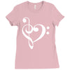music heart rock baseball Ladies Fitted T-Shirt