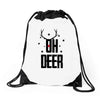 oh deer Drawstring Bags