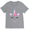 birthday unicorn family series mom V-Neck Tee