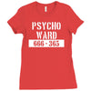 psycho ward  funny  fancy dress horror halloween mental health Ladies Fitted T-Shirt