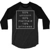 50 % unicorn (White) 3/4 Sleeve Shirt