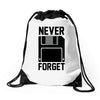 never forget floppy disk Drawstring Bags