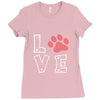 love paw rhinestud Ladies Fitted T-Shirt