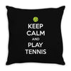 Keep Calm and Play Tennis Throw Pillow