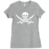 pirate skull sword music band metal biker guitar tee new Ladies Fitted T-Shirt