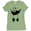 banksy panda pop Ladies Fitted T-Shirt