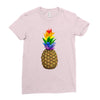 rainbow pineaplle Ladies Fitted T-Shirt