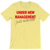 under new management just married mens black wedding present husband t T-Shirt