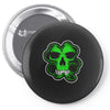 celtic green clover skull patch, irish biker patches Pin-back button