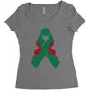 liver ribbon and rose Women's Triblend Scoop T-shirt