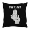 read between the lines Throw Pillow