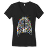 skeleton christmas tree Women's V-Neck T-Shirt