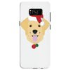 golden retriever dog with red santa's hat Samsung Galaxy S8