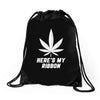 Support Lung Cancer Awareness With A White Cannabis Leaf Drawstring Bags