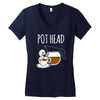 pot head Women's V-Neck T-Shirt