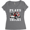 plays with trucks family matching Women's Triblend Scoop T-shirt