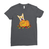 corgi pumpkin Ladies Fitted T-Shirt