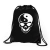 yin yang skull (2) Drawstring Bags