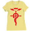 fma full metal alchemist cross inspired ladies Ladies Fitted T-Shirt