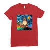 Totoro Van Gogh Parody Ladies Fitted T-Shirt