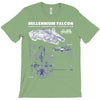 millennium falcon blueprint T-Shirt
