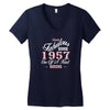 sassy fabulous since 1957 birthday gift Women's V-Neck T-Shirt