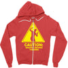 caution shapes being thrown printed Zipper Hoodie