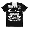 March Girls Are Sunshine Mixed With A Little Hurricane All Over Women's T-shirt
