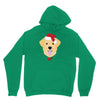 golden retriever dog with red santa's hat Unisex Hoodie
