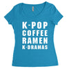 k pop coffee ramen k dramas Women's Triblend Scoop T-shirt