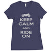 keep calm and ride on Ladies Fitted T-Shirt