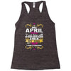 i am a april women Racerback Tank