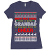 santa only comes once a year grandad is always here to cheer Ladies Fitted T-Shirt