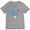 she's so lucky V-Neck Tee
