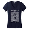 joy division unknown pleasures rock band Women's V-Neck T-Shirt