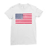 t-rex vintage american flag Ladies Fitted T-Shirt
