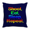 shoot eat sleep repeat gun Throw Pillow