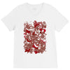rood en wit V-Neck Tee
