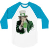 st patricks day  uncle sam 3/4 Sleeve Shirt