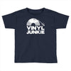 vinyl junkie white logo Toddler T-shirt