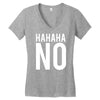 hahaha no Women's V-Neck T-Shirt