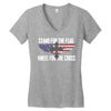 stand for the flag kneel for the cross Women's V-Neck T-Shirt